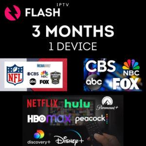 Flash IPTV 3 Months Subscription - 1 Device