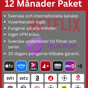 iptv norden 12 månader abonnemang premium streaming