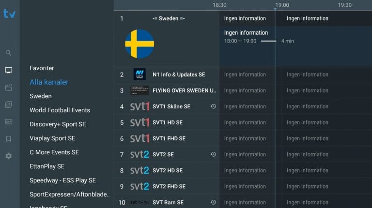 iptv app tivimate installation med epg och kanallista sverige
