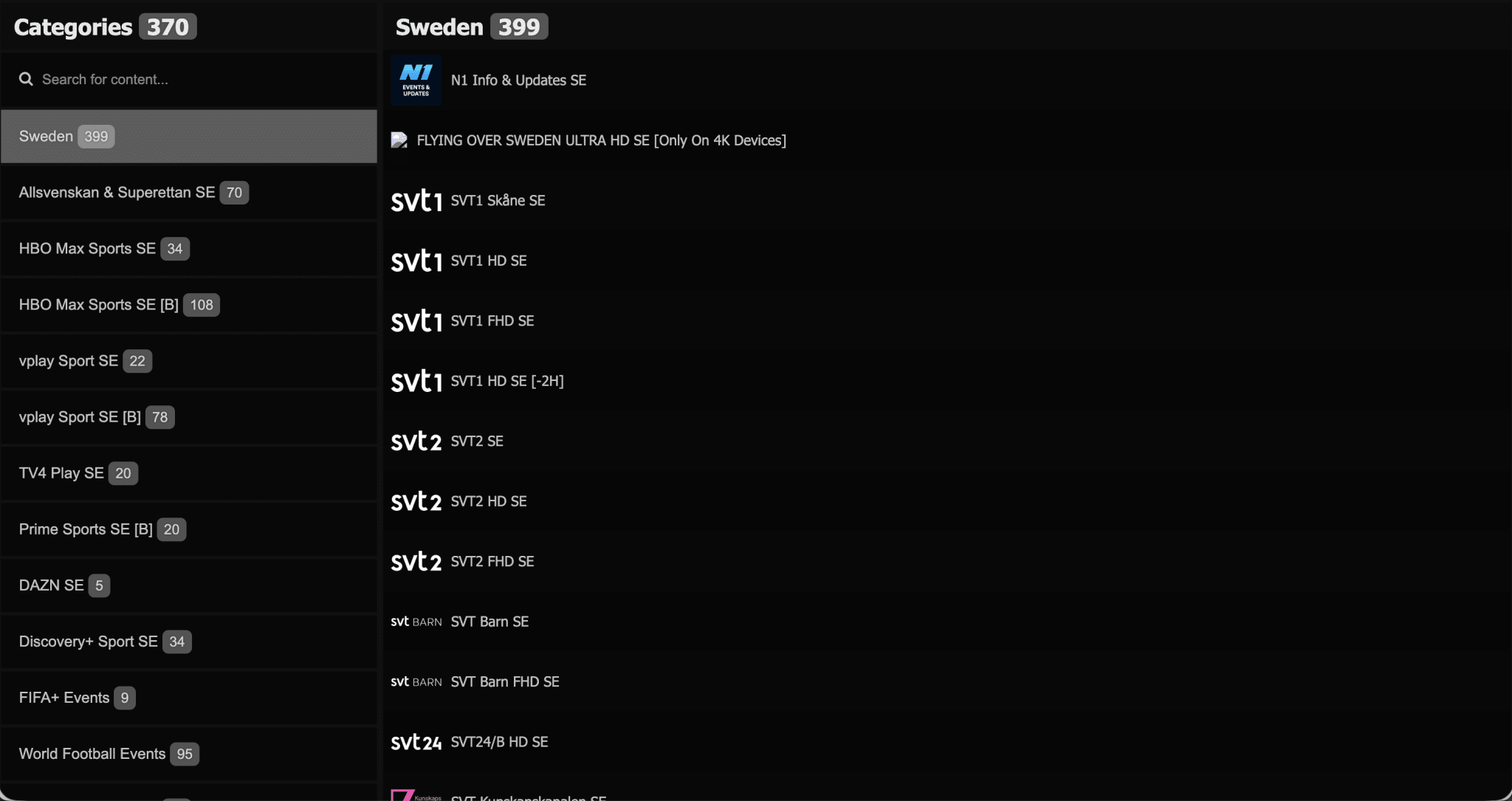 nordic iptv kanalista med livekanaler filmer och serier i stort utbud